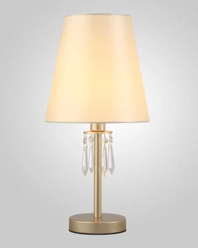 Настольная лампа RENATA LG1 GOLD Crystal Lux бежевая 1 лампа, основание золотое металл в стиле арт-деко  фото 2